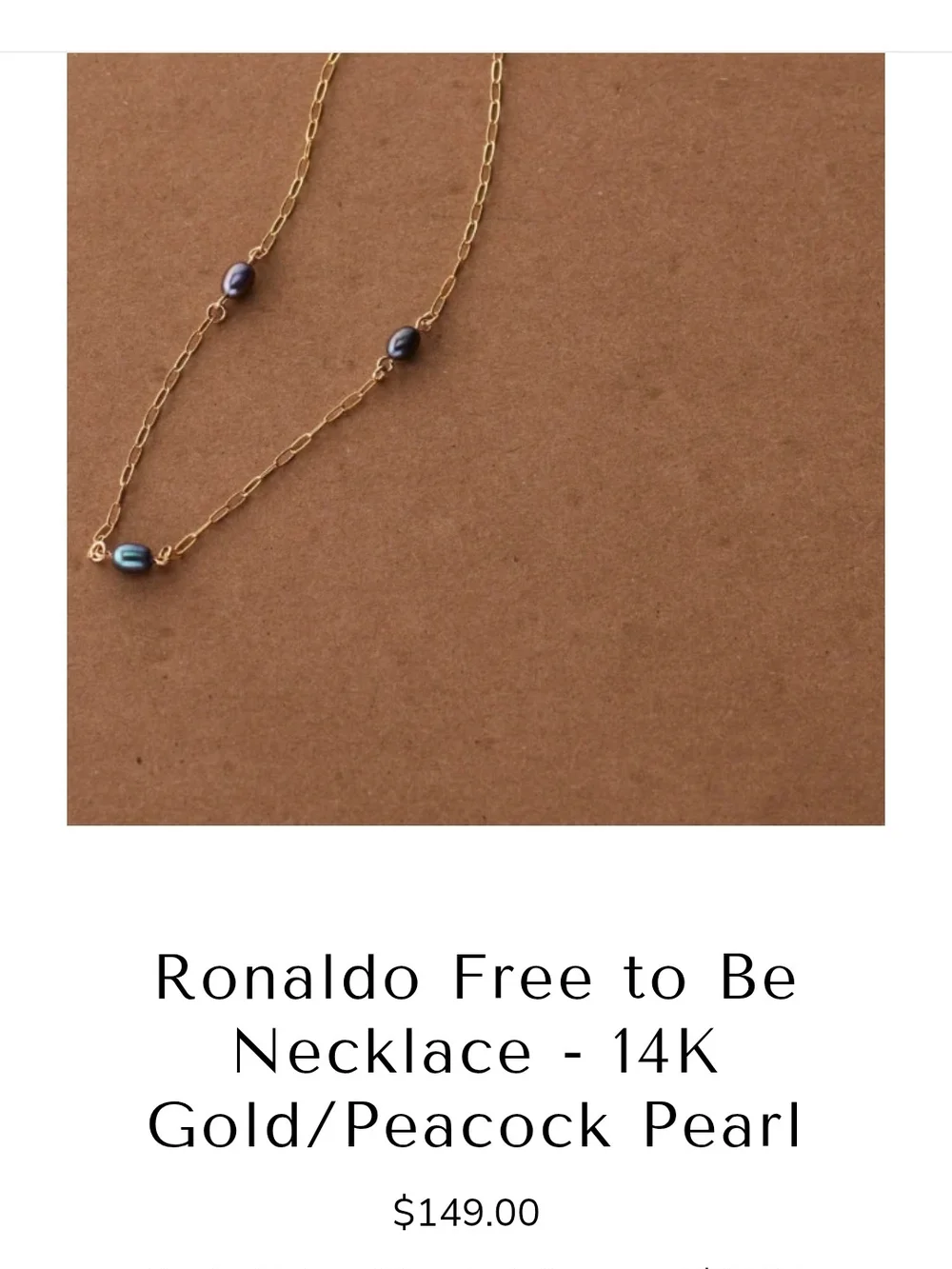 Ronaldo Delicate Gold-Link Necklace/bracelet Set with Dark Pearls - Picture 7 of 7
